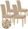 Stuhlhussen 4 Stück - Beige Jacquard - Universeller Produktbild-Vorschau 1
