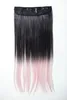 WIG ME UP 5 Clip-In Extension glatt Ombre Schwarz, Rosa Produktbild-Vorschau 2
