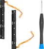 Two black plastic rails with orange flexible cables attached, and a screwdriver with a blue tip, are displayed against a white background. Anteprima dell’immagine prodotto