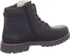 A side view of a brown leather boot with laces and a zipper. Produktbild-Vorschau