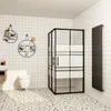 Duschspa 90x90x195cm Duschkabine Schiebetür 6mm mattes Produktbild-Vorschau 2