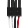 A close-up view of a black connector with three wires: white, black, and red. Náhled obrázku produktu