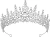 Silberne Krone, Tiara aus klarem Diamantkristall, elegantes Produktbild-Vorschau 1