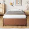 Hochbett mit Schreibtisch, Lattenrost, Regal, LED, Produktbild-Vorschau 3