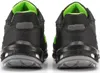 Rear view of two black and green safety shoes. Voir les images du produit