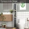 COSTWAY Mobile da bagno, mobile alto, mobile da bagno con 2 Anteprima dell’immagine prodotto 6