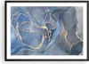 Gerahmtes Poster - Schwarzer Rahmen - Gold Blau Farbe - Produktbild-Vorschau 1