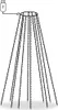 A line drawing of a conical Christmas tree light string with a USB connector. Náhled obrázku produktu