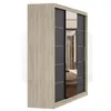 A three-door wardrobe with mirrored panels and a wood-grain finish. Produktbild-Vorschau