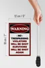 Holzschild Hinweis 12x18cm Warning no trespassing Produktbild-Vorschau 6