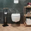 Relaxdays WC Garnitur, Bambus, Edelstahl, stehender Produktbild-Vorschau 5