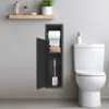 A bathroom scene with a toilet, a wall-mounted cabinet, and a shelf. Voir les images du produit