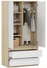 Skříň šatna 90 cm 2 dveře 2 zásuvky FRAMIRE B-9TIP sonoma Náhled obrázku produktu 5