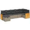 Design 7-tlg. Garten-Sofagarnitur mit Kissen Grau Poly Produktbild-Vorschau 2