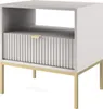 Nachttisch mit 2 Schubladen, Farbe Grau, Gestell Gold, Produktbild-Vorschau 1