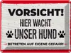 vianmo Blechschild 30x40 cm Vorsicht! Hier wacht uner Hund! Produktbild-Vorschau 1