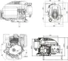 Technical drawings and dimensions of an engine. Anteprima dell’immagine prodotto