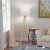 Aigostar stehlampe wohnzimmer, LED stehlampe dreibein holz Produktbild-Vorschau 6