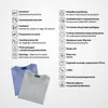 A collage of product features and two shirts. Produktbild-Vorschau