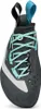 Schnür-Kletterschuh "Veloce Lace Wmn" von Scarpa; schwarz mit türkisfarbenen Schnürsenkeln und Gummisohle. Produktbild-Vorschau