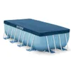 A rectangular Intex pool covered with a blue tarp, shown on a white background. Produktbild-Vorschau