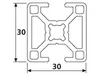 Länge 1630mm - Design-Aluminiumprofil 30x30L 2 Nuten Produktbild-Vorschau 2