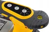 A close-up view of the control panel and handle of a yellow and black power tool, possibly a vacuum or similar device, with a small spirit level visible. Náhled obrázku produktu