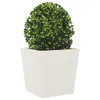 vidaXL Pflanzkübel 2 Stk. Weiß 50x50x50 cm Stahl Produktbild-Vorschau 4