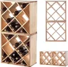 Two stacked wooden wine racks and two separate wooden wine rack frames are shown against a white background. Voir les images du produit