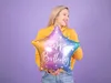 Palloncino in foil stella con scritta Happy Birthday 40cm Anteprima dell’immagine prodotto 2