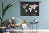 MuchoWow® Wandteppich Wandbehang Weltkarte - Schwarz und Produktbild-Vorschau 5