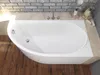 A white corner bathtub is shown from a top-down perspective, with a brick wall and countertop in the background. Produktbild-Vorschau