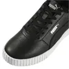 A close-up view of the front of a black Puma sneaker. Podgląd zdjęcia produktu