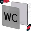 KOTARBAU® WC nápis 7 x 7 cm Nerezový čtvercový nápis Náhled obrázku produktu 7