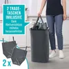 A person is holding a trash can with bags inside, in a kitchen setting. Podgląd zdjęcia produktu