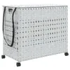 vidaXL Wäschekorb mit Rollen Weiß 66x35x60 cm Rattan Produktbild-Vorschau 1