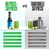 A comparison between a cold press juicer and a traditional juicer, highlighting the benefits of the cold press juicer. Produktbild-Vorschau