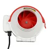A white and red inline duct fan. Voir les images du produit