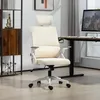 Bürostuhl Mesh Beige, Schreibtischstuhl Kopfstütze Produktbild-Vorschau 3