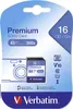 The image shows the retail packaging of a Verbatim 16 GB SDHC memory card. Podgląd zdjęcia produktu