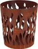 A rusty metal basket with flame-like cutouts. Produktbild-Vorschau