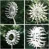 A collage of four images showing different kinetic wind sculptures in a garden setting. Anteprima dell’immagine prodotto