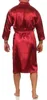 Herren Morgenmantel Robe Bathrobe Bademantel Satin, Rot XXL Produktbild-Vorschau 2