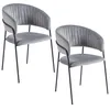 Two gray velvet chairs with black metal legs are shown against a white background. Produktbild-Vorschau
