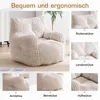 Gepolsterter Bean Bag Sessel mit Cord-Stoff, beige Produktbild-Vorschau 4