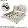 A diagram showing the dimensions of a bed frame with callouts for measurements. Anteprima dell’immagine prodotto