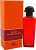 A bottle of Hermes Eau de Rhubarbe Ecarlate Eau de Cologne and its packaging are displayed against a white background. Produktbild-Vorschau