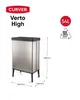 VERTO Stand-Abfalleimer – Touch-Öffnung – 54 l – Perlgrau Produktbild-Vorschau 8