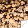 MuchoWow® Poster Ein Haufen gefällter Baumstämme 50x50 cm - Produktbild-Vorschau 1
