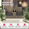 Ratanová zahradní lavice se stolem - přírodní/tmavě šedá Náhled obrázku produktu 4